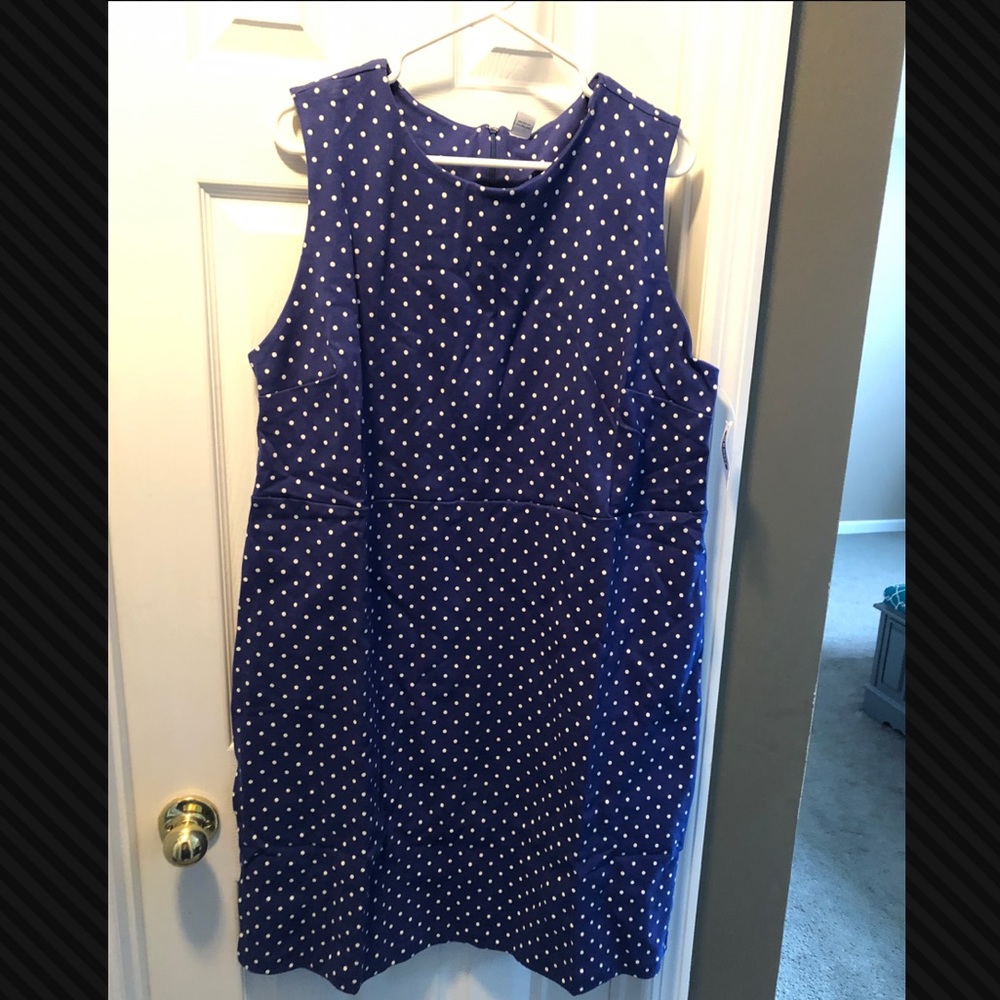 Navy Blue Polka Dot Dress